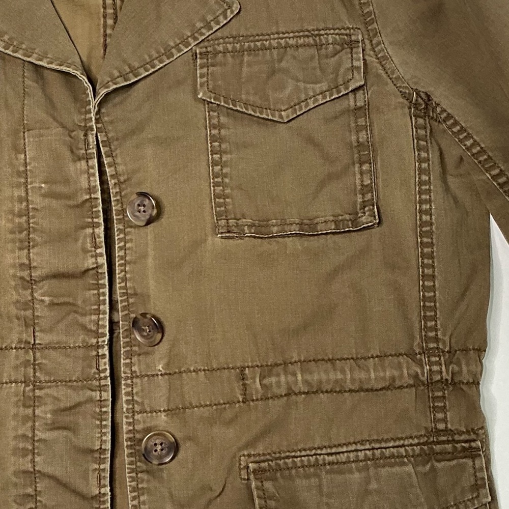 J.Crew Brown Utility Field Jacket Women’s Medium – Distressed Khaki Button-Up - Picture 5 of 15